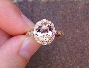 morganite and diamond ring