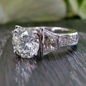 silver band lab grown diamond ring