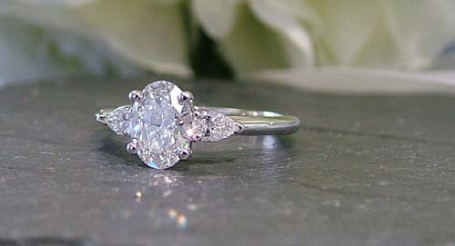 oval lab diamond engagement ring