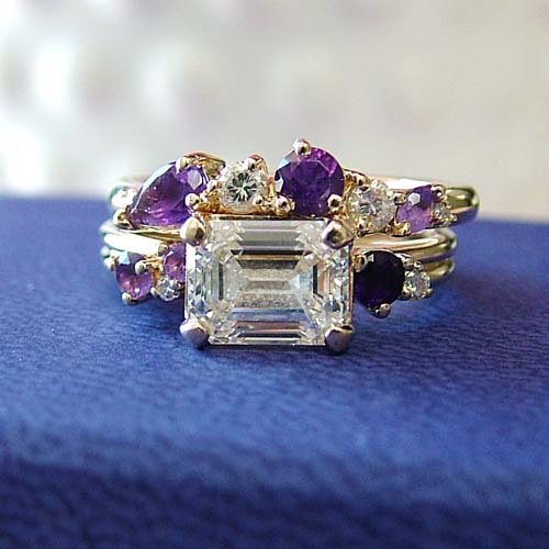 amethyst accented wedding ring