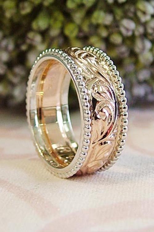 hand engraved wedding ring