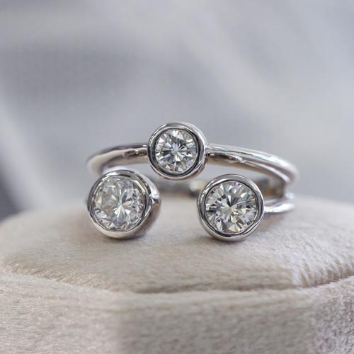 three diamond engagement ring