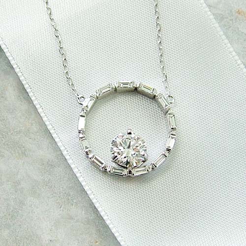 round lab diamond pendant