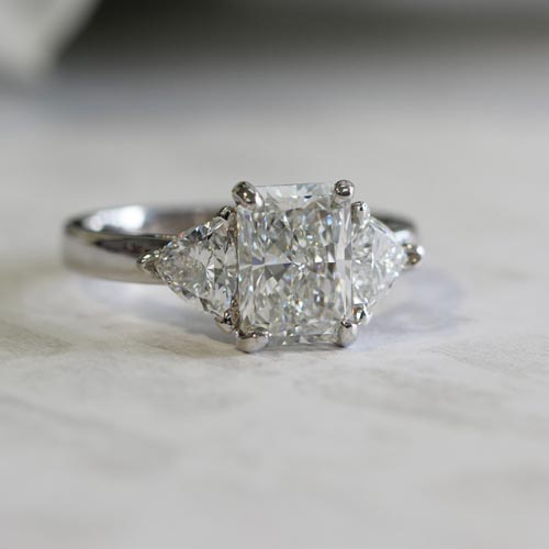 radiant cut lab diamond engagement ring